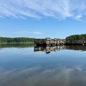 Sectional dock package installed on a calm lake (equipment)